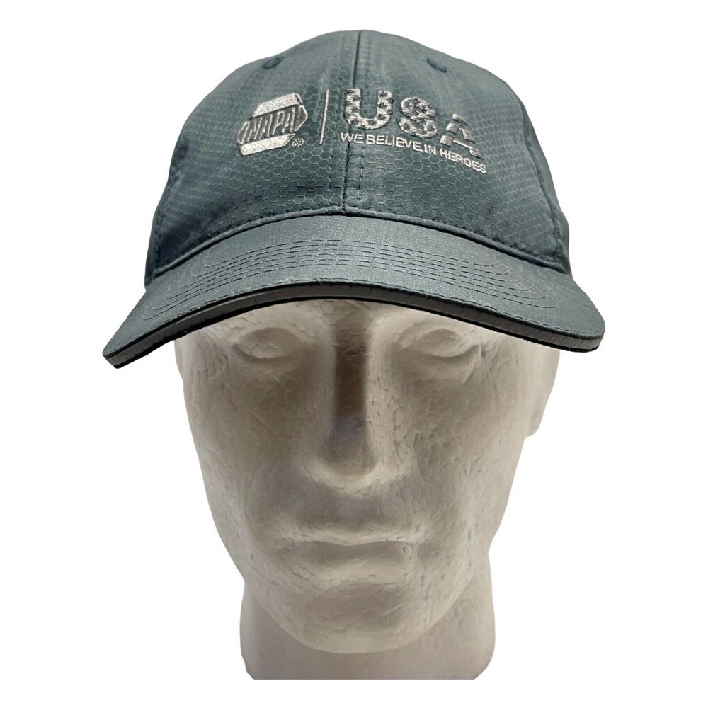 NAPA "We Believe In Heroes" USA Military Mesh Strap back Hat Gray Adjustable New